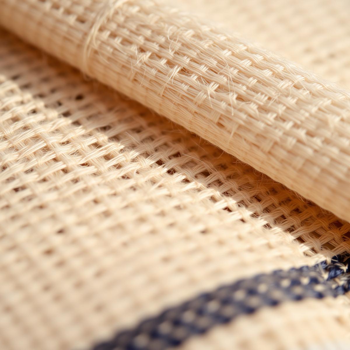 Macro of handwoven cotton fabric